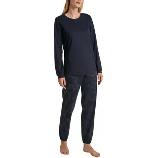 CALIDA Winter Dreams Bündchen-Pyjama Damen, aus 100% Baumwolle