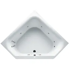 RIHO Austin Eck-Badewanne, mit Flow-System, 2-Sitzer, 145x145x48cm, 270 Liter, weiß, B0050, Ausführung: Version links