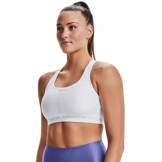 Under Armour Damen UA Crossback Mid Bra, atmungsaktiver Sport BH, komfortabler BH mit Kreuzträgern