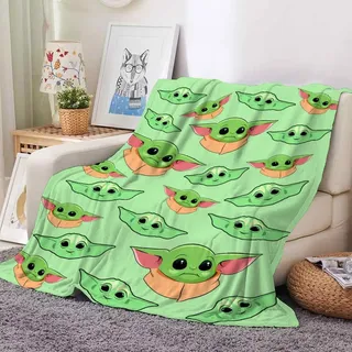 Mandalorian Yoda Flannel Fleece Blanket Grogu Kuiil Karga Decke Sommer Sofa Quilt - Grogu 16 - 150x200cm