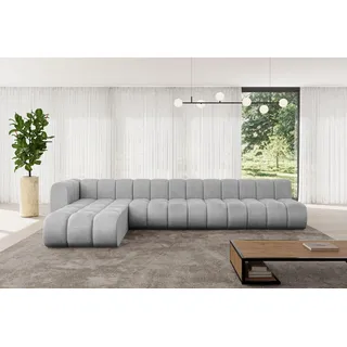 altdecor Eckcouch Samt 3-Sitzer Grau