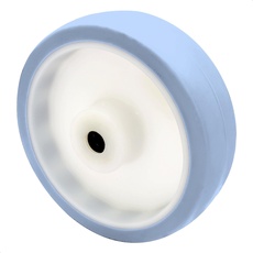 WAGNER Lenkrolle/Bockrolle/Möbelrolle Soft Ersatzrad - Durchmesser Ø 100 mm, blau/weiß, Tragkraft 70 kg - 04960001