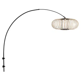 Wandleuchte - natürlich schwarz - Sparkled Light - bambus metall - bogenlampe - E27 - 4408ZW - Steinhauer - Schwarz