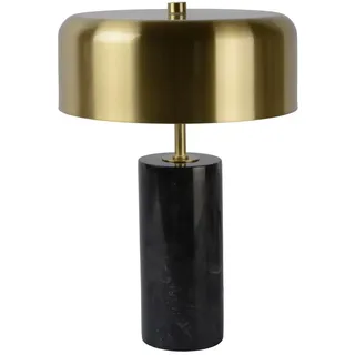 Lucide Tischlampe 34540/03/30, dimmbar mit Schalter, Messing/Marmor, Ø25 cm, H 30 cm - Gold