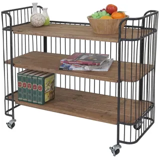 MCW Rollwagen MCW-A43, Rollregal Servierwagen, Tanne Holz massiv Vintage 84x98x36cm