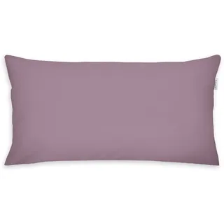 TOM TAILOR Renforcé-Kissenhülle, 40x80 cm, 100% Baumwolle/ Renforcé, Kissenbezug mit farbigem Markenreißverschluss, UNI Lila (Cozy Mauve)