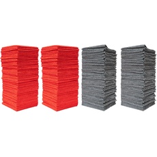 Pull N Wipe Edgeless Technology 79135 Mikrofasertücher, 2 Spenderboxen, 30,5 x 30,5 cm, Rot/Grau, 100 Stück