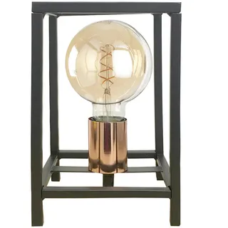 Nachttischleuchte , Schwarz, Kupferfarben , Metall , 20 cm , Lampen & Leuchten, Leuchtenserien