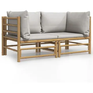 vidaXL Garten-Ecksofa Loungeset grau/silber