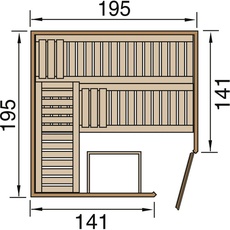 Bild von Premium Massivholzsauna Turku 2 Sparset 7,5 kW BioS inkl. Steuerung-Exklusiv Ganzglastür