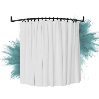 Erica Eck-Duschvorhangstange 140 x 140 cm – Grau – 100% Rostfrei | 140x140 cm, Wandmontage, Keine Deckenbefestigung Erforderlich, Gebogene Duschstange, Grau Pulverbeschichteter Stahl, Rostfrei