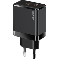 Usams Ład. siec. 2xUSB-C T54 40W (only head) PD Fast Charging czarny/black CC172TC01 (US-CC172) (40 W, Power Delivery), USB Ladegerät