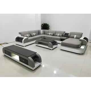 ecksofa couch sofa led garnitur wohnlandschaft polster garnitur usb beleuchtet