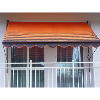 Klemmmarkise Design 200 250 x 150 cm orange/braun