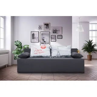 exxpo - sofa fashion Schlafcouch 3-Sitzer mit Schlaffunktion und Bettkasten Rot