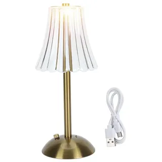 Tiiyee Tischlampen Restaurant, wiederaufladbare LED-Lampe Abatjour Flowerpot Lamp Lichter aus Kristall Vintage Kabellos 3 Farben Dimmbar Gold Klein Wohnzimmer Tisch für Schlafzimmer