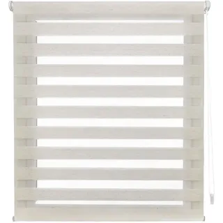 Decorblind | Doppellagiges Rollo ohne Werkzeug und ohne Bohren, Maße: Breite 110 x Länge 130 cm, Maße Stoff: 107 x 125 cm, für Nacht und Tag, Farbe Ecru, Fensterrollos