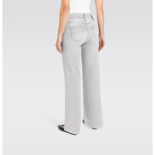 Weite Jeans MAC "DREAM WIDE", Damen, Gr. 42, Länge 30, ash grau washed, Denim/Jeans, Obermaterial: 75% Baumwolle, 12% Modal, 9% Polyester, 4% Elasthan, figurumspielend knöchellang, Jeans Weite Jeans, mit weitem Bein-Stretch