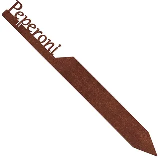 EXTRAVAGANT® Gartenstecker „Peperoni“ Gemüsestecker Gemüseschilder Gemüse Metall Stahl Rost Edelrost wetterfest für Garten Beet Pflanzenschilder Pflanzenstecker Gartenschilder Gartendeko Roststecker
