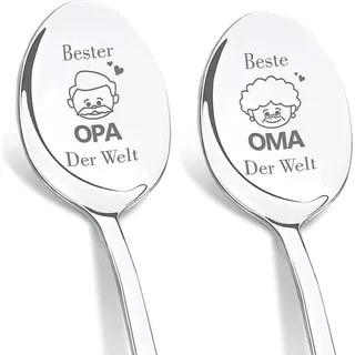 Kaffeelöffel mit Gravur für Opa und Oma, 2er Set - Ostergeschenke Erwachsene