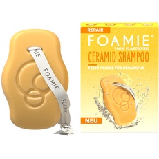 Foamie Festes Shampoo Repair, Haar-Shampoo für geschädigtes Haar mit Ceramide & Marula-Öl - Anti-Frizz, Haarpflege repariert & schützt, vereint Wissenschaft & Natur für gesundes Haar, 80g