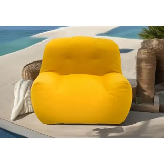 DOMO. collection Outdoor Sessel Norderney, Gartensessel, Outdoorsofa, Gartenmöbel, Polstersessel wetterfest, 114 x 105 x 78 cm (BxTxH), gelb