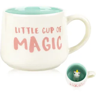Einhorn Geschenke für Frauen Mädchen Freundin - Lustige 3D Tier Tasse 350ml Witzige Spruch Tasse, Süße Keramik Kaffee Becher Geburtstagsgeschenk für Hochzeiten, Einhorn-Liebhaber (Blau)