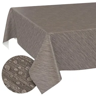 ANRO Tischdecke abwaschbar Wachstuch 140 x 120 cm Braun