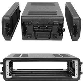 HOHIYO 2U Cases Leichtes Audio-Rack-Gehäuse 11"Tiefe, 19“-Rackmount-Fluggehäuse mit wasserdichtem, staubgeschütztem 2-Raum-Schockmontage-Rack mit Mikrofonfächern