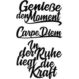 Ideen mit Herz Stanzschablonen | Schriften | Carpe Diem | 2,3 cm bis 8,2 cm | 3 Stück