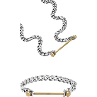 Diesel Herren-Edelstahlkette-Schmuck-Set