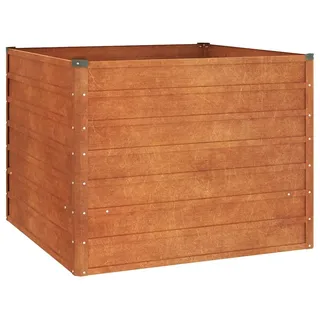 vidaXL Hochbeet Rostig 100 x 100 x 77 cm Braun