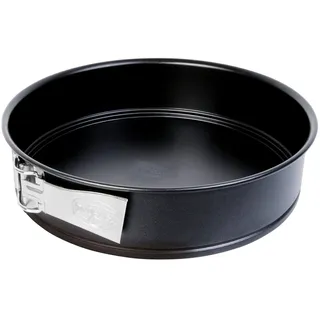 Dr. Oetker Springform Ø 24 cm, Backform mit Flachboden, runde Kuchenform aus Stahl mit Antihaftbeschichtung (Farbe: schwarz), Menge: 1 Stück