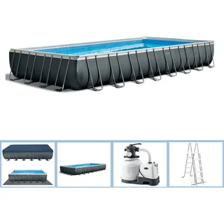 Intex Frame Pool 975 x 488 x 132 cm Komplettset | Rechteckpool mit Zubehör