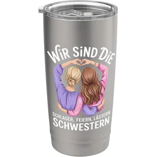 Wir Sind Die Schlager Feiern Lästern Schwestern Freundinnen Doppelwandiger Edelstahl-Thermobecher
