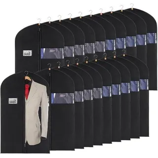 Kleiderboxen für 20 Stück, schützende Taschen für Pakete - 100 cm, Kleidertasche für Smoking schwarz 60x100 cm, Nonwoventuch für Kleiderbox, Abendkleid, Hochzeitskleid, Kleidertasche für Smoking - Schwarz