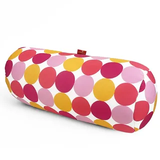 COVERBAGBCN - Rundes Relax Anti-Stress-Kissen|Entlastung für die Halswirbelsäule | Füllung mit kleinen Komfortperlen | Lycra-Stoff, weich im Griff | Maschinenwaschbar 35x15 cm