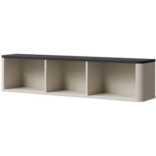 Feldmann-Wohnen Wandregal Marly Kaschmir / Graustein 130 / 25 / 30 cm , Beige, Grau , Holzwerkstoff , Rechteckig , 130x30x25 cm , Wohnzimmer, Regale, Wandregale