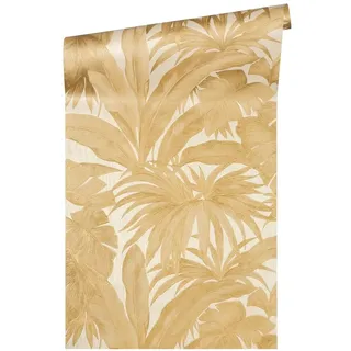 A.S. Création VERSACE wallpaper Vliestapete Giungla Luxustapete mit Palmenblättern Dschungel 10,05 m x 0,70 m creme metallic Made in Germany 962404 96240-4