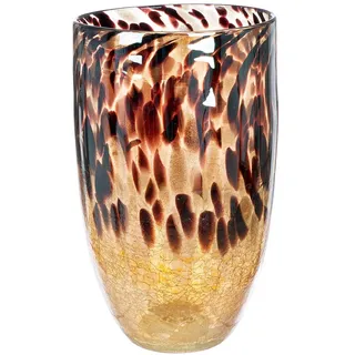 GILDE GLAS art GILDE große Vase Glasvase Gross Standvase - Deko Vase für Pampasgras, Äste, Blumen – Herbstdeko Geschenk Weihnachten Geburtstag Hochzeitsgeschenk – Boden Vase groß handgefertig Höhe 29 cm