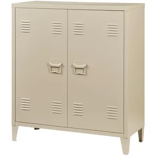 [en.casa] Oripää Aktenschrank 80 x 90 x 33 cm Braun