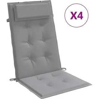Hochlehner-Auflagen 4 Stk. Grau Oxford-Gewebe - Grau