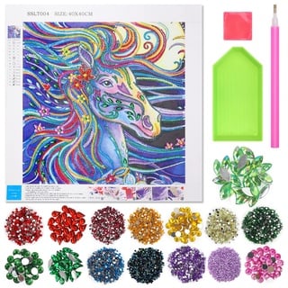 Geschenke für Mädchen 11 Jahre Pferde, Diamond Painting Bilder Spielzeug Ab 9 10 11 12 13 Jahre-5d Diamant Kinder für 8+ Jahre