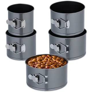 Relaxdays Springform Set 5-teilig Ø 12, 14, 16, 18, 20 cm