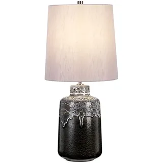 Tischlampe IOAN Silber Keramik Ø30cm H65cm Bodenlampe Wohnzimmer Schlafzimmer