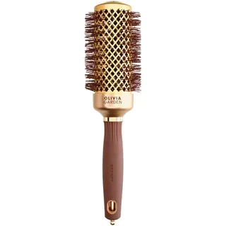 Olivia Garden Expert Blowout Shine – Braun - 45 - Runde, antistatische Keramikbürste für glänzende und frizzfreie Blowouts