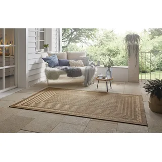 HANSE HOME NORTHRUGS In- und Outdoor Teppich Limonero 160x230 cm – Flachgewebe Sisal-Look Skandi-Design Wetterfest für Balkon Terrasse Wintergarten Küche Badteppich Wohnzimmerteppich Wasserfest in Beige Braun
