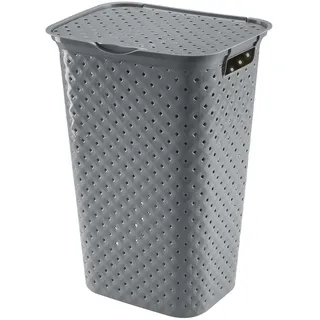 Ordinett Kubica Wäschekorb, Polypropylen, Dunkelgrau, Medium
