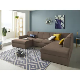 DOMO collection Wohnlandschaft U-Form 320 cm Braun