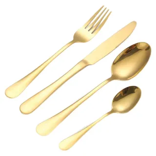 72 teiliges Besteck-Set für 12 Personen aus hochwertigem 18/10 Edelstahl in Gold - Gold